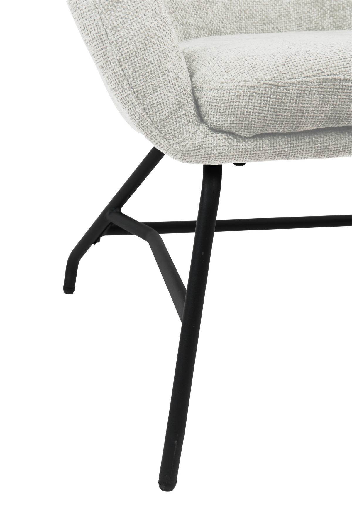 SESSEL Bouclé Creme  - Creme/Schwarz, Modern, Textil/Metall (77/106.5/84cm) - Livetastic