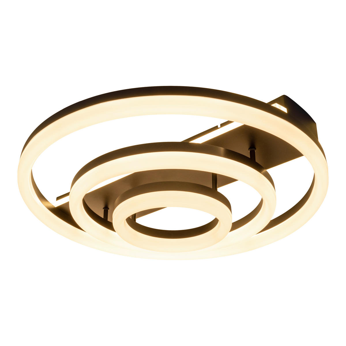 LED-DECKENLEUCHTE CIRULO 60/15.5 cm   - Schwarz/Weiß, Design, Kunststoff/Metall (60/15.5cm) - Näve