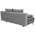 SCHLAFSOFA  mit Liegefunktion, Schlafen auf Sitzhöhe, Rücken echt Chenille Graphitfarben  - Schwarz/Graphitfarben, KONVENTIONELL, Textil/Metall (203/94/96cm) - Carryhome