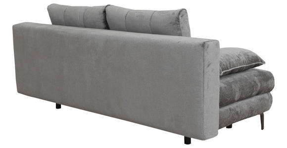 SCHLAFSOFA  mit Liegefunktion, Schlafen auf Sitzhöhe, Rücken echt Chenille Graphitfarben  - Schwarz/Graphitfarben, KONVENTIONELL, Textil/Metall (203/94/96cm) - Carryhome