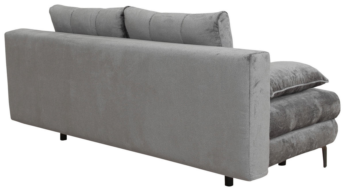 SCHLAFSOFA Chenille Graphitfarben  - Schwarz/Graphitfarben, KONVENTIONELL, Textil/Metall (203/94/96cm) - Carryhome