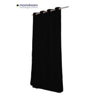 LÄRMSCHUTZVORHANG black-out (lichtundurchlässig) 145/260 cm   - Schwarz, Basics, Textil/Metall (145/260cm)