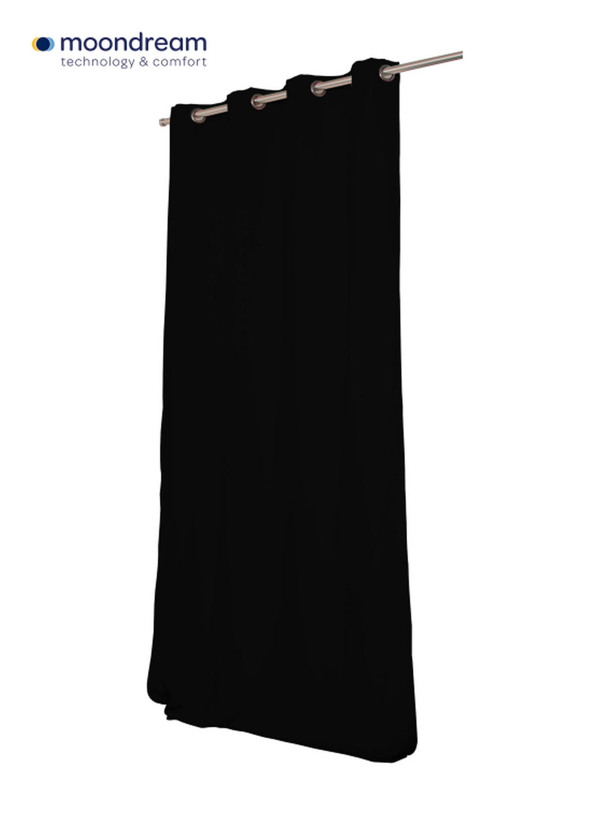 LÄRMSCHUTZVORHANG black-out (lichtundurchlässig) 145/260 cm   - Schwarz, Basics, Textil/Metall (145/260cm)
