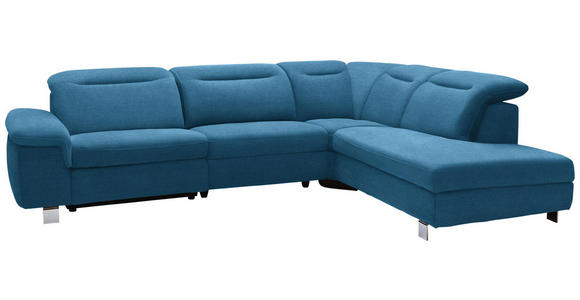 WOHNLANDSCHAFT in Textil Blau - Chromfarben/Blau, Design, Textil/Metall (305/231cm) - Dieter Knoll