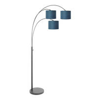 STEHLEUCHTE SPARKLED LIGHT 30/180/75 cm  - Blau/Schwarz, Trend, Leder/Metall (30/180/75cm)