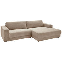 ECKSOFA in Cord Taupe  296/168 cm  - Taupe/Schwarz, Design, Kunststoff/Textil (296/168cm) - Pure Home Lifestyle