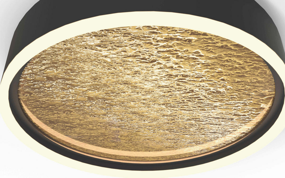 STROPNÍ LED SVÍTIDLO, 40/7 cm  - černá/barvy zlata, Design, kov/plast (40/7cm)