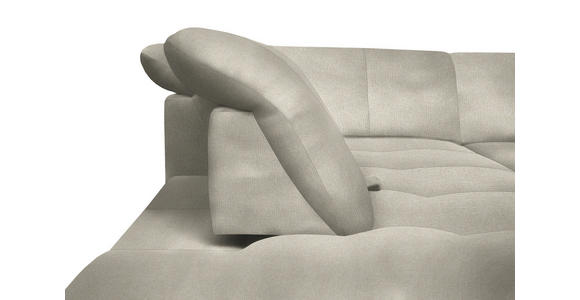 ECKSOFA in Flachgewebe Ecru 313/242 cm - Ecru/Schwarz, Design, Textil/Metall (313/242cm) - Xora