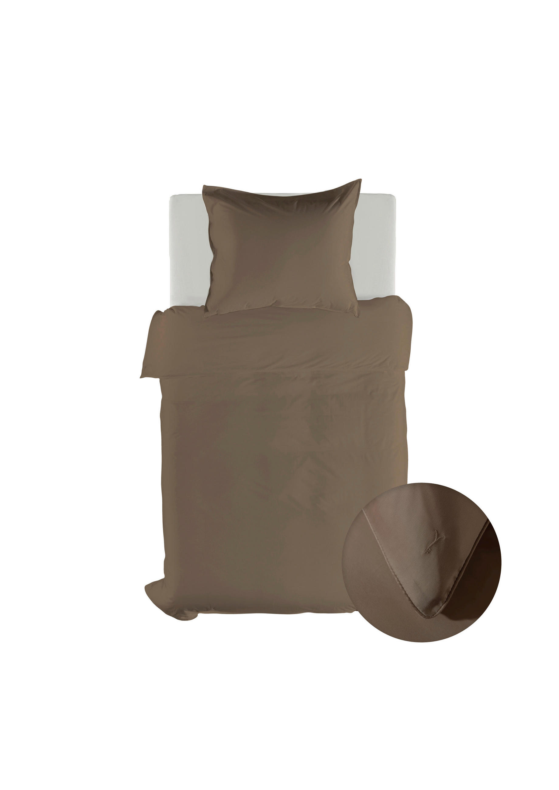 BETTWÄSCHE 2-teilig Suite-New-York Makosatin 135/200 cm  - Taupe, Basics, Textil (135/200cm)