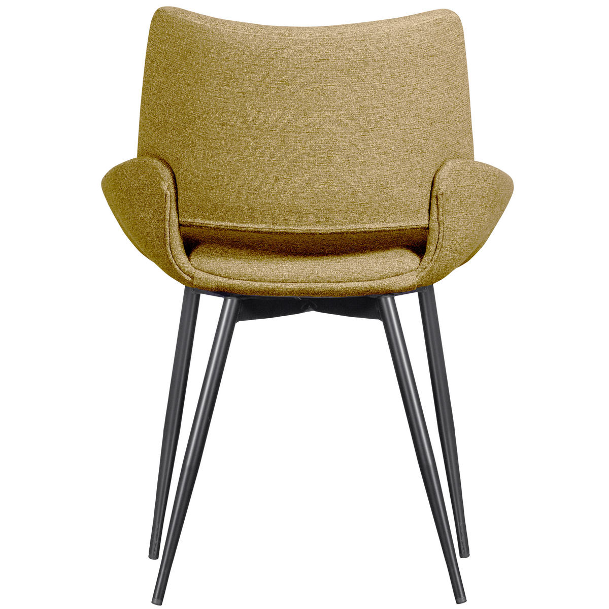 ARMLEHNSTUHL-SET 2 Stück  in Eisen Webstoff  - Senfgelb/Schwarz, MODERN, Textil/Metall (58/83/55cm) - Livetastic