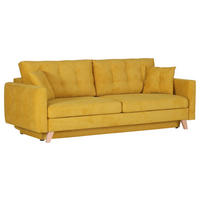 BÄDDSOFFA i flatväv gul  - naturfärgad/gul, Klassisk, textil (225/70/98cm) - Livetastic