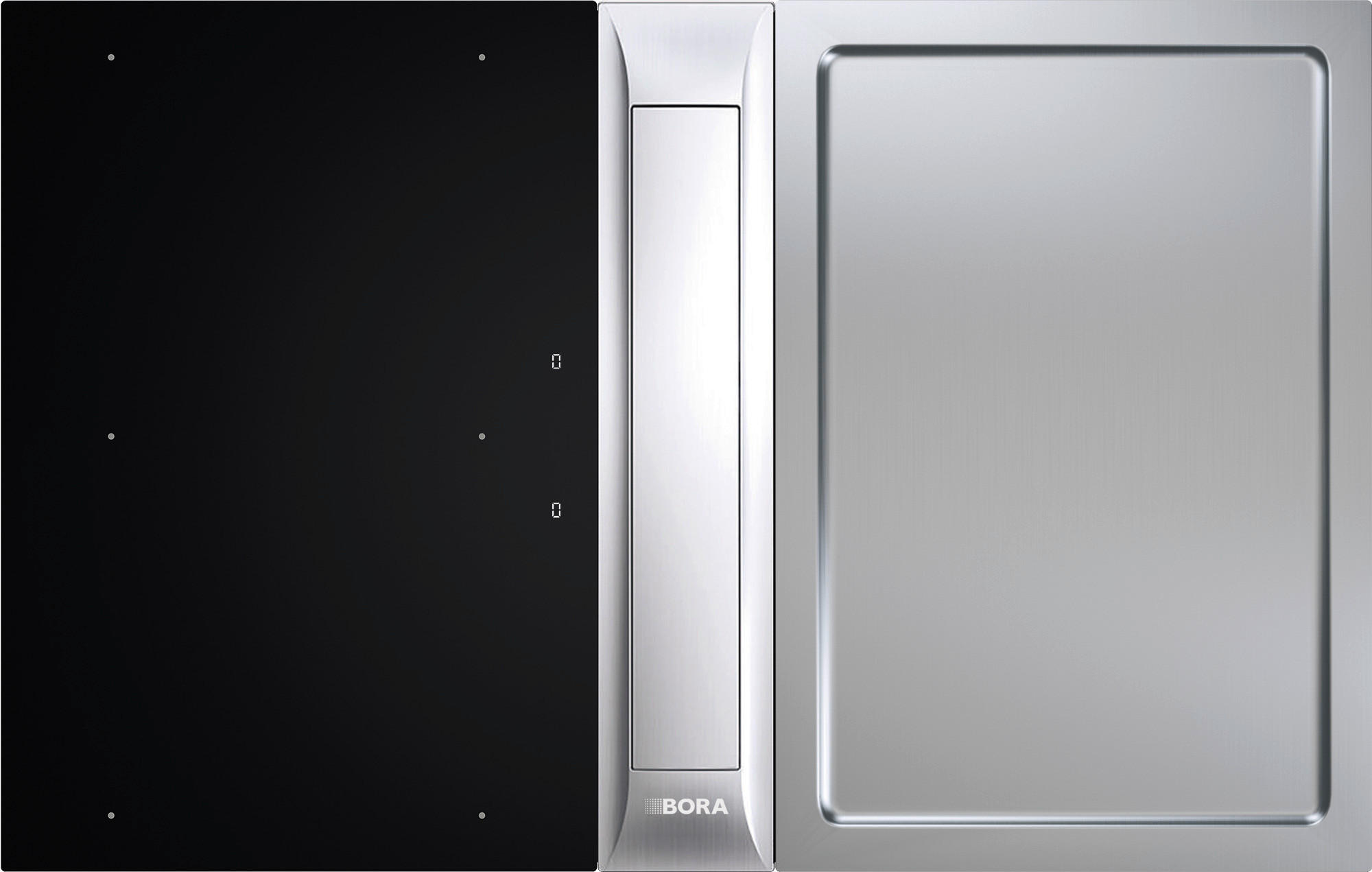 KOCHFELD-DUNSTABZUG-KOMBI PKAS3FIT  - Edelstahlfarben/Schwarz, Basics, Glas/Metall (77/54cm) - Bora