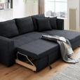 ECKSOFA inkl.Funktionen Dunkelgrau Webstoff  - Dunkelgrau/Schwarz, Design, Kunststoff/Textil (238/158cm) - Xora