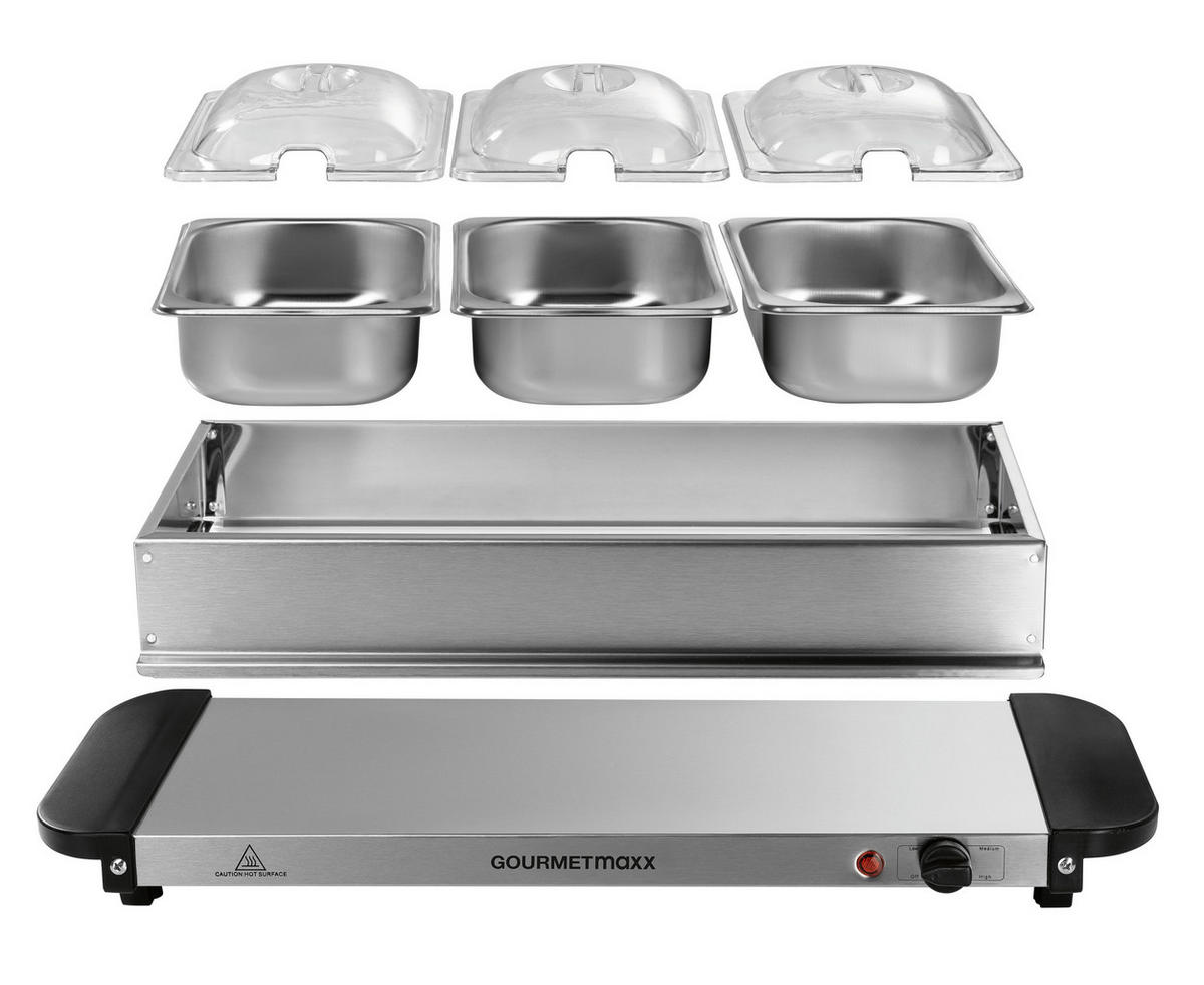 CHAFING-DISH Metall, Kunststoff  - Silberfarben/Schwarz, Basics, Kunststoff/Metall (54,6/14,7/27,8cm)
