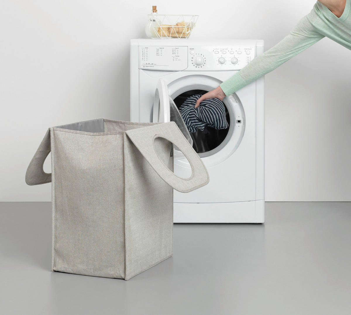 PRÁDELNÍ KOŠ, šedá - šedá, Design, textil (40,5/54/29,5cm) - Brabantia