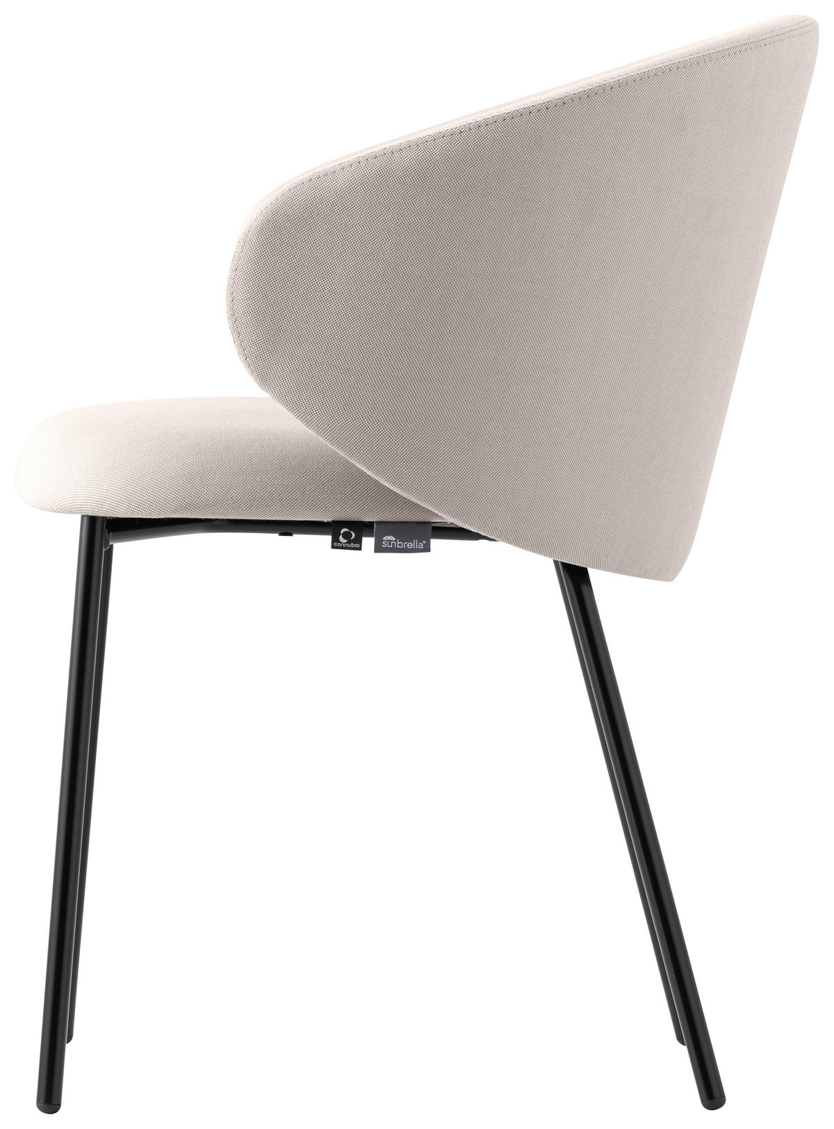 GARTENSTUHL-SET Edelstahl Schwarz, Sandfarben  - Sandfarben/Schwarz, Basics, Textil/Metall (55/76/56cm) - Connubia 