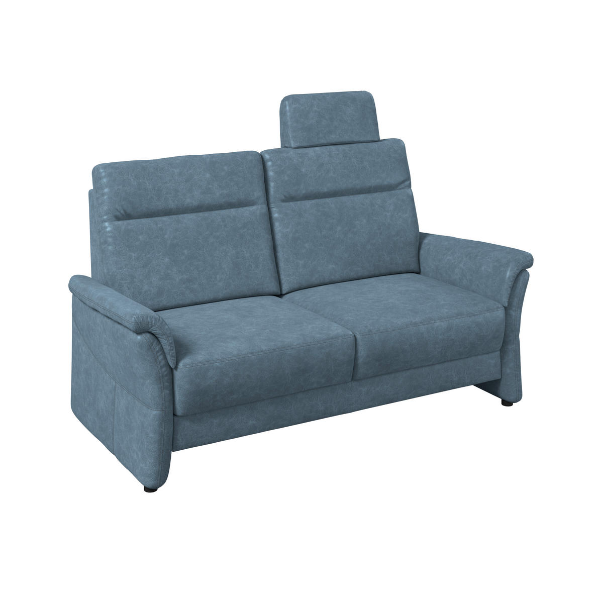 2,5-SITZER Mikrofaser Blaugrau  - Blaugrau/Schwarz, Konventionell, Kunststoff/Textil (170/99/91cm) - Elegando