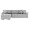 ECKSOFA in Cord Grau  - Chromfarben/Grau, Konventionell, Kunststoff/Textil (195/293cm) - MID.YOU