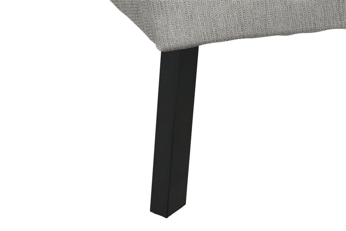 ECKSOFA in Webstoff Beige  - Beige/Schwarz, Design, Textil/Metall (280/205cm) - MID.YOU