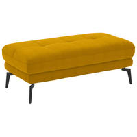 HOCKER in Textil Currygelb  - Currygelb/Schwarz, Design, Textil/Metall (132/45/68cm) - Beldomo Style