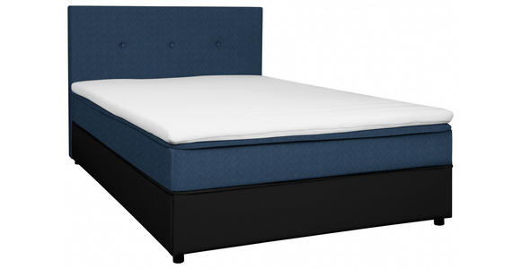 BOXBETT 120/200 cm in Blau, Schwarz - Blau/Schwarz, KONVENTIONELL, Holz/Textil (120/200cm) - Carryhome