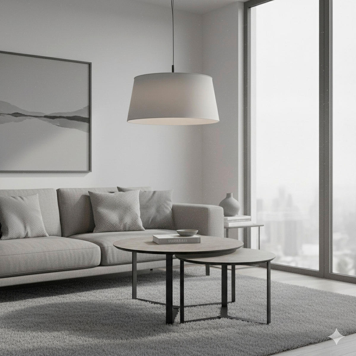 COUCHTISCH 80/80/45 cm rund Dunkelgrau  - Dunkelgrau/Schwarz, Design, Holzwerkstoff/Metall (80/80/45cm) - Livetastic