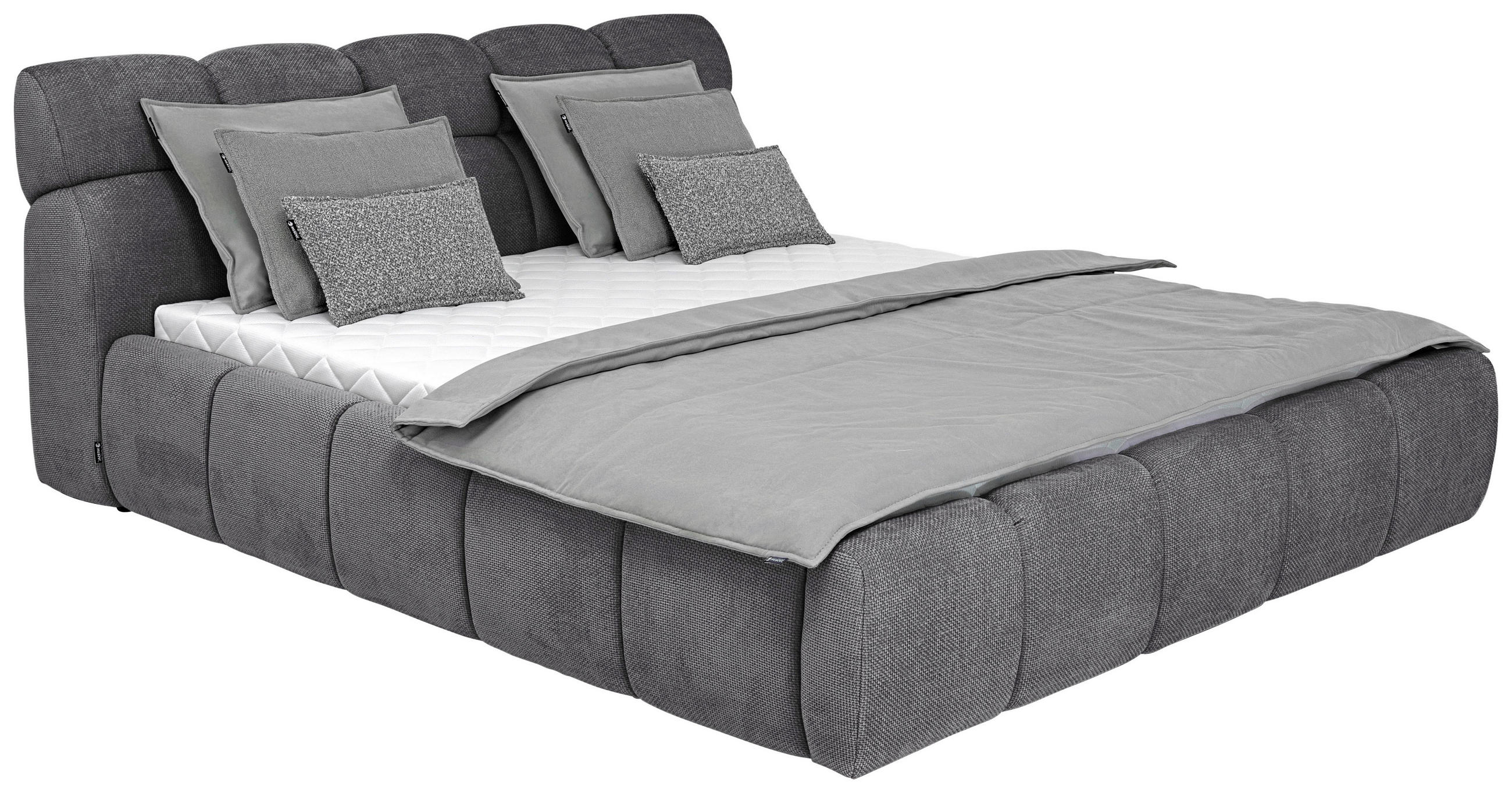 POLSTERBETT Anthrazit 180/200 cm  - Anthrazit/Schwarz, Design, Kunststoff/Textil (180/200cm) - Esposa