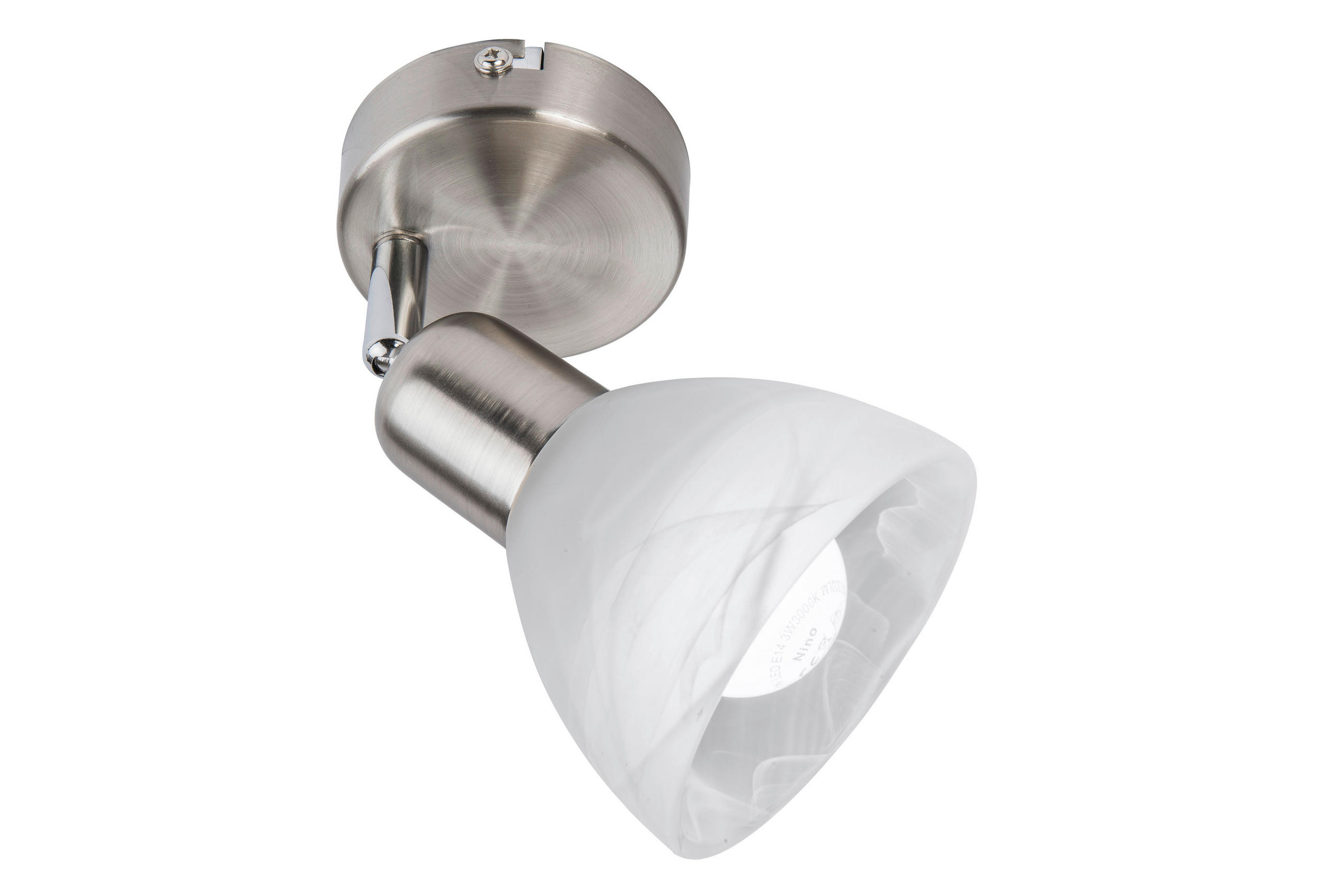 STRAHLER - Weiß/Nickelfarben, Design, Glas/Metall (10cm) - Xora