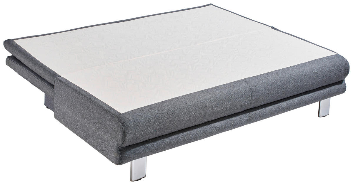 SCHLAFSOFA in Webstoff Grau, Türkis  - Türkis/Chromfarben, Design, Textil/Metall (194/96/86cm) - Novel