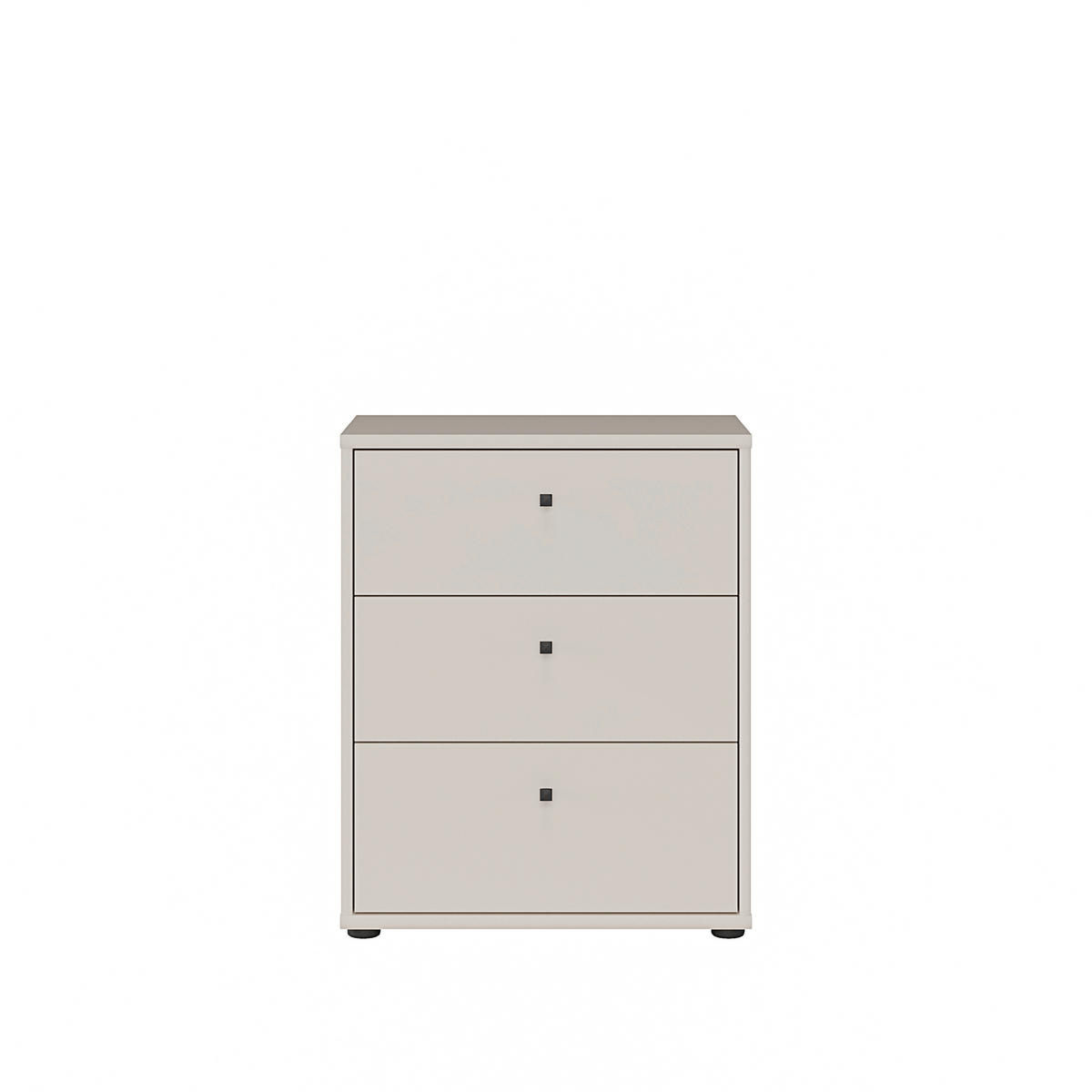 KOMMODE , 54/66,3/34,8 cm, 3 Schublade(n)  - Sandfarben/Schwarz, Design, Holzwerkstoff/Kunststoff (54/66,3/34,8cm)