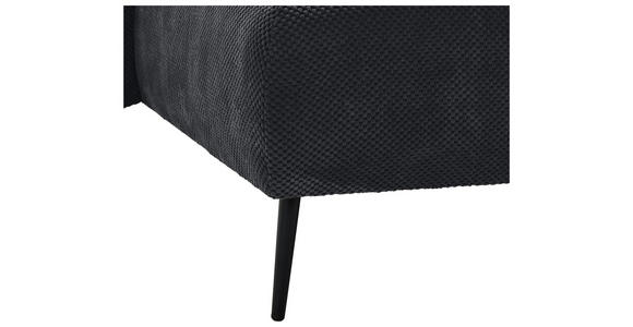 ECKSOFA in Chenille Schwarz  - Schwarz, KONVENTIONELL, Textil/Metall (164/255cm) - Carryhome