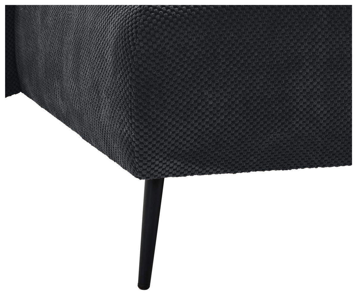 ECKSOFA in Chenille Schwarz  - Schwarz, Konventionell, Textil/Metall (164/255cm) - Carryhome