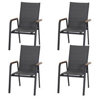KLAPPSESSEL-SET in Holz, Metall, Kunststoff Anthrazit  - Anthrazit, Basics, Holz/Kunststoff (62,5/98/68cm) - Siena Garden
