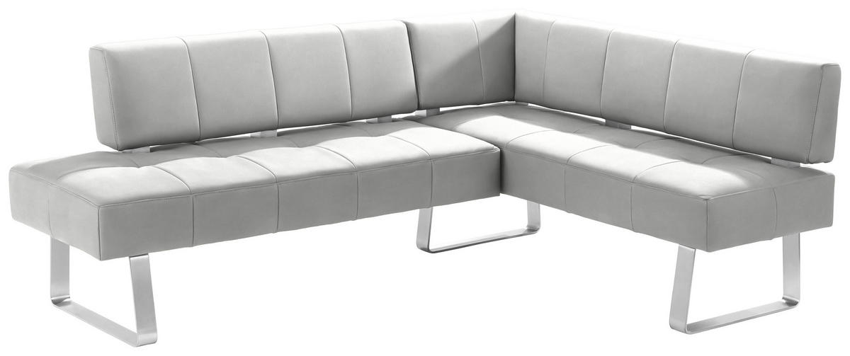 ECKBANK 227/165 cm Mikrofaser Edelstahlfarben, Hellgrau Metall   - Edelstahlfarben/Hellgrau, Design, Textil/Metall (227/165cm) - Moderano