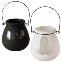 SVIETNIK  kov, sklo - čierna/biela, Trend, kov/sklo (10,5/11cm)