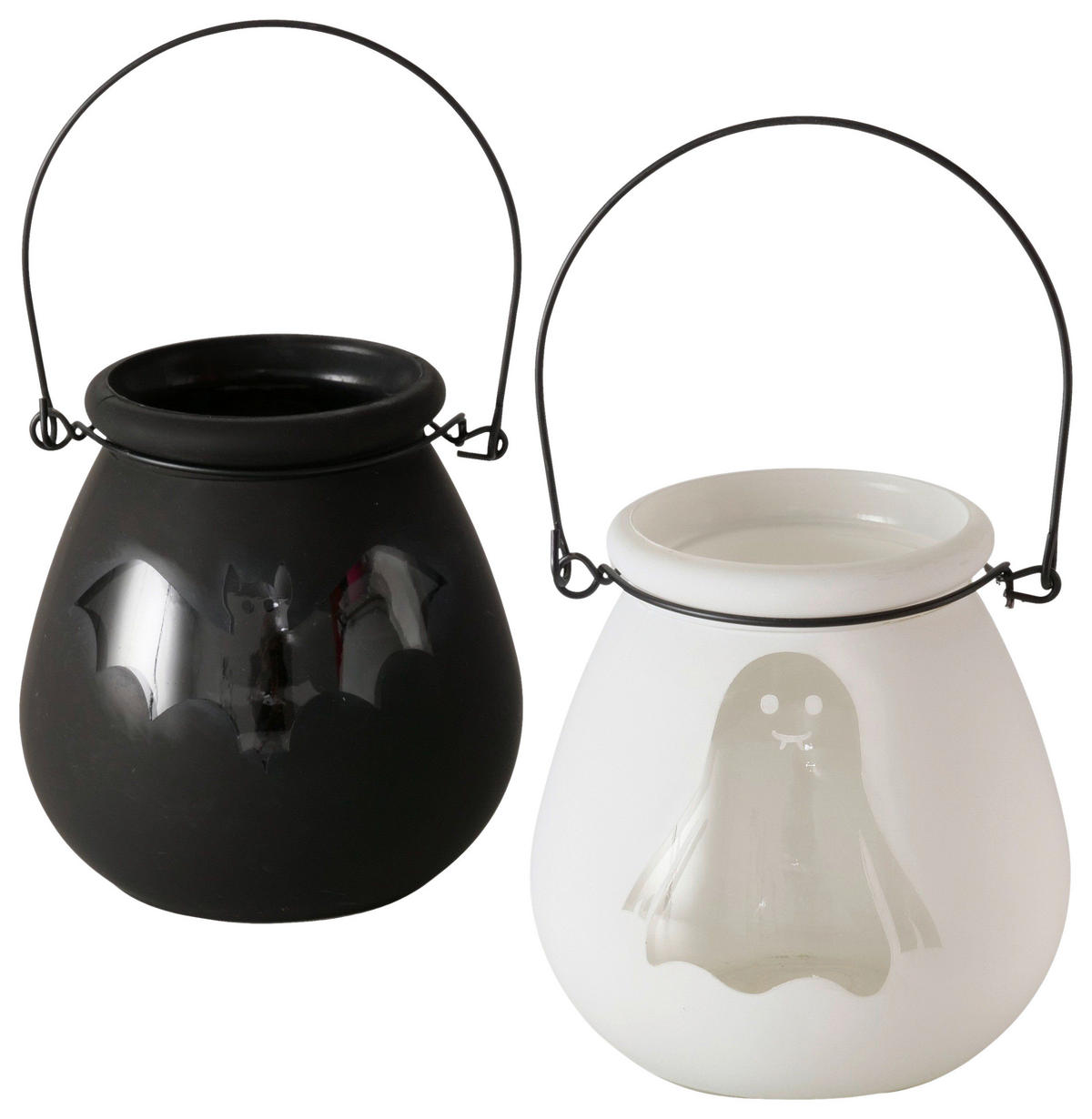 SVIETNIK  kov, sklo - čierna/biela, Trend, kov/sklo (10,5/11cm)