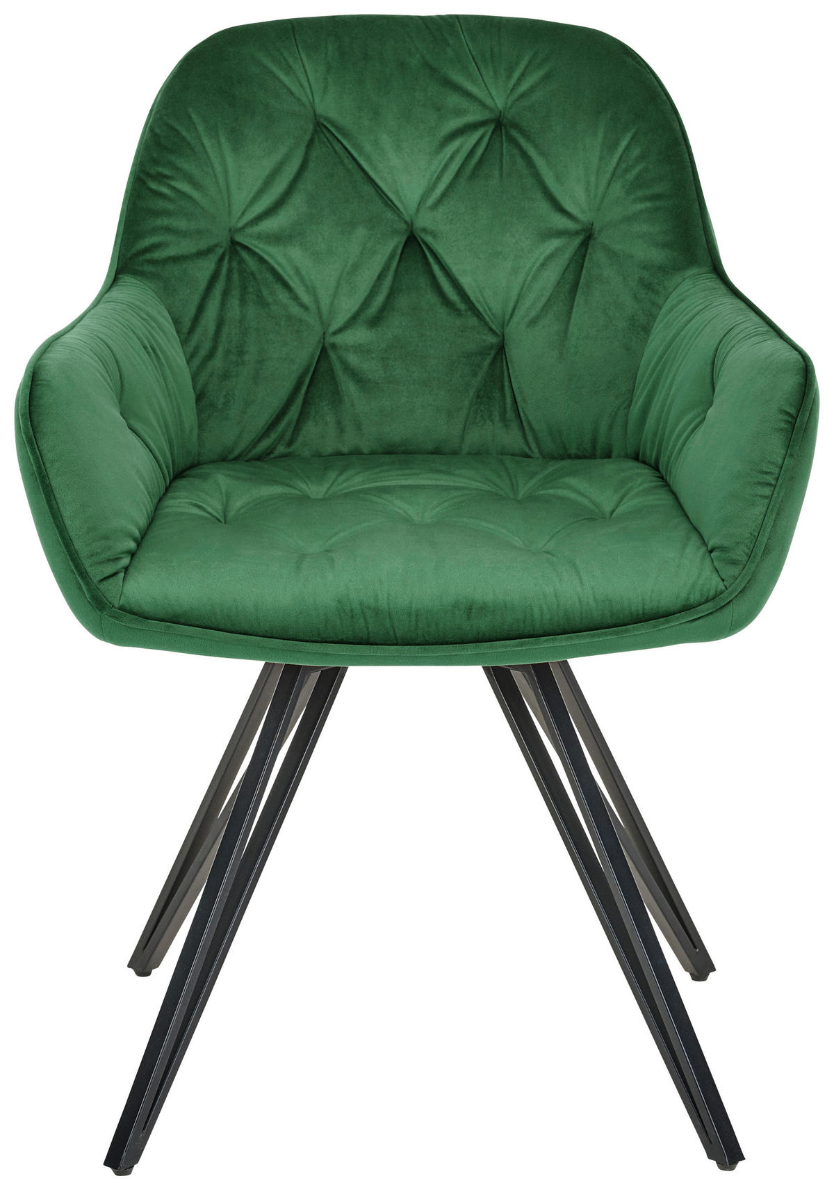 ARMLEHNSTUHL  in Eisen Samt  - Dunkelgrün/Schwarz, LIFESTYLE, Holz/Textil (61/82/62cm) - Livetastic