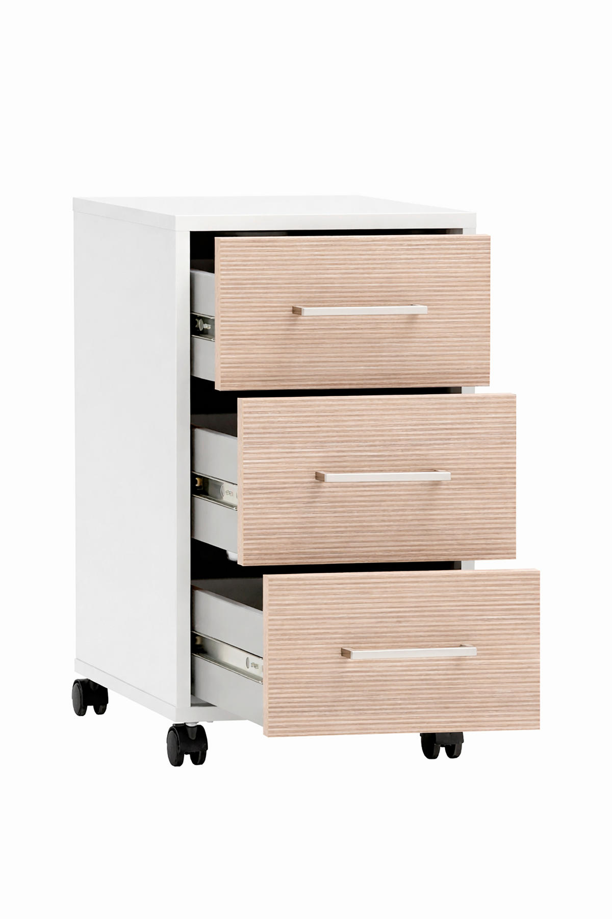 ROLLCONTAINER Weiß  - Beige/Schwarz, MODERN, Holzwerkstoff/Kunststoff (32,6/59,7/39,1cm) - MID.YOU