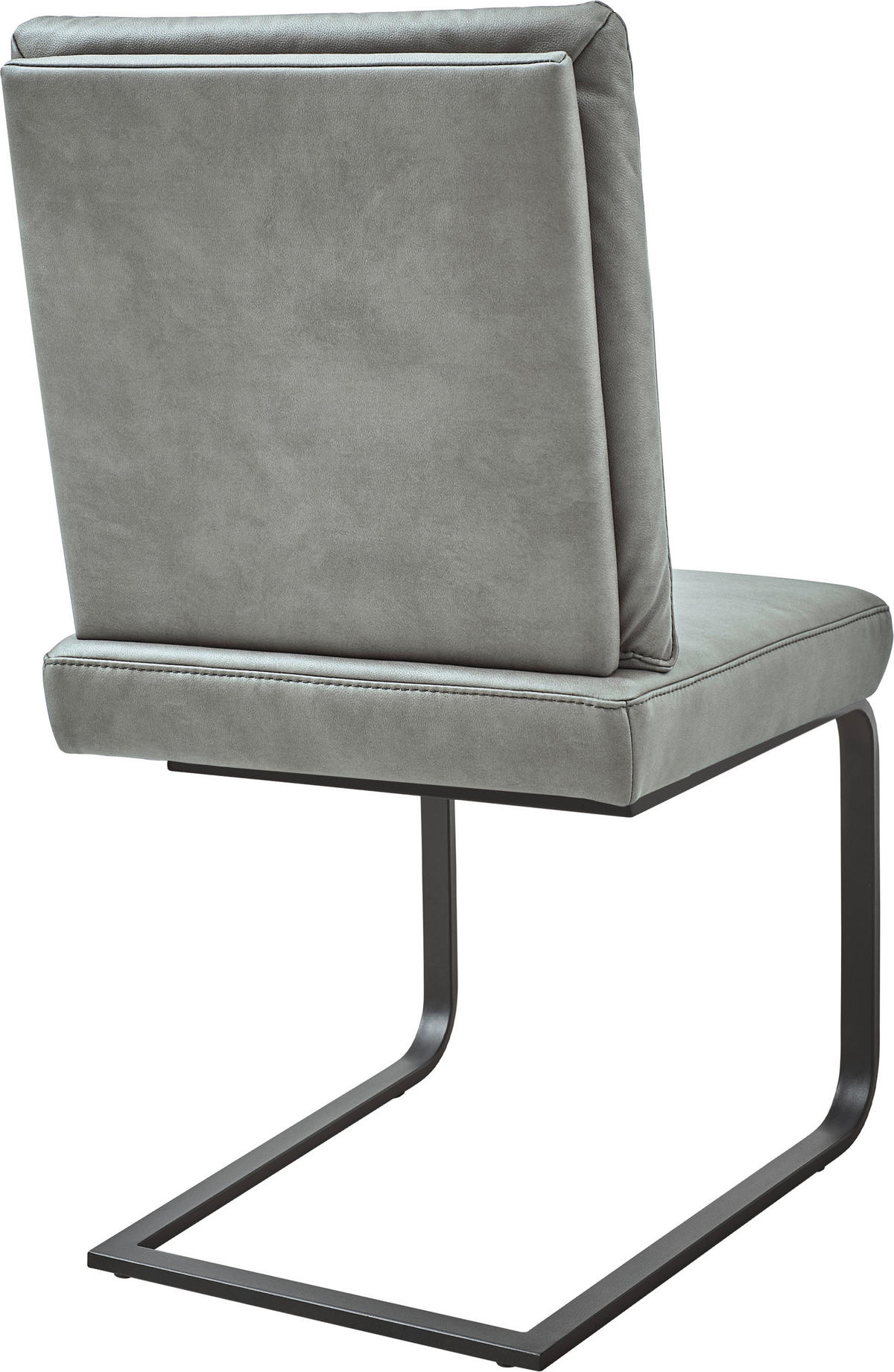 SCHWINGSTUHL  in Stahl Mikrofaser  - Hellgrau/Schwarz, Design, Textil/Metall (46/92/60cm) - Dieter Knoll