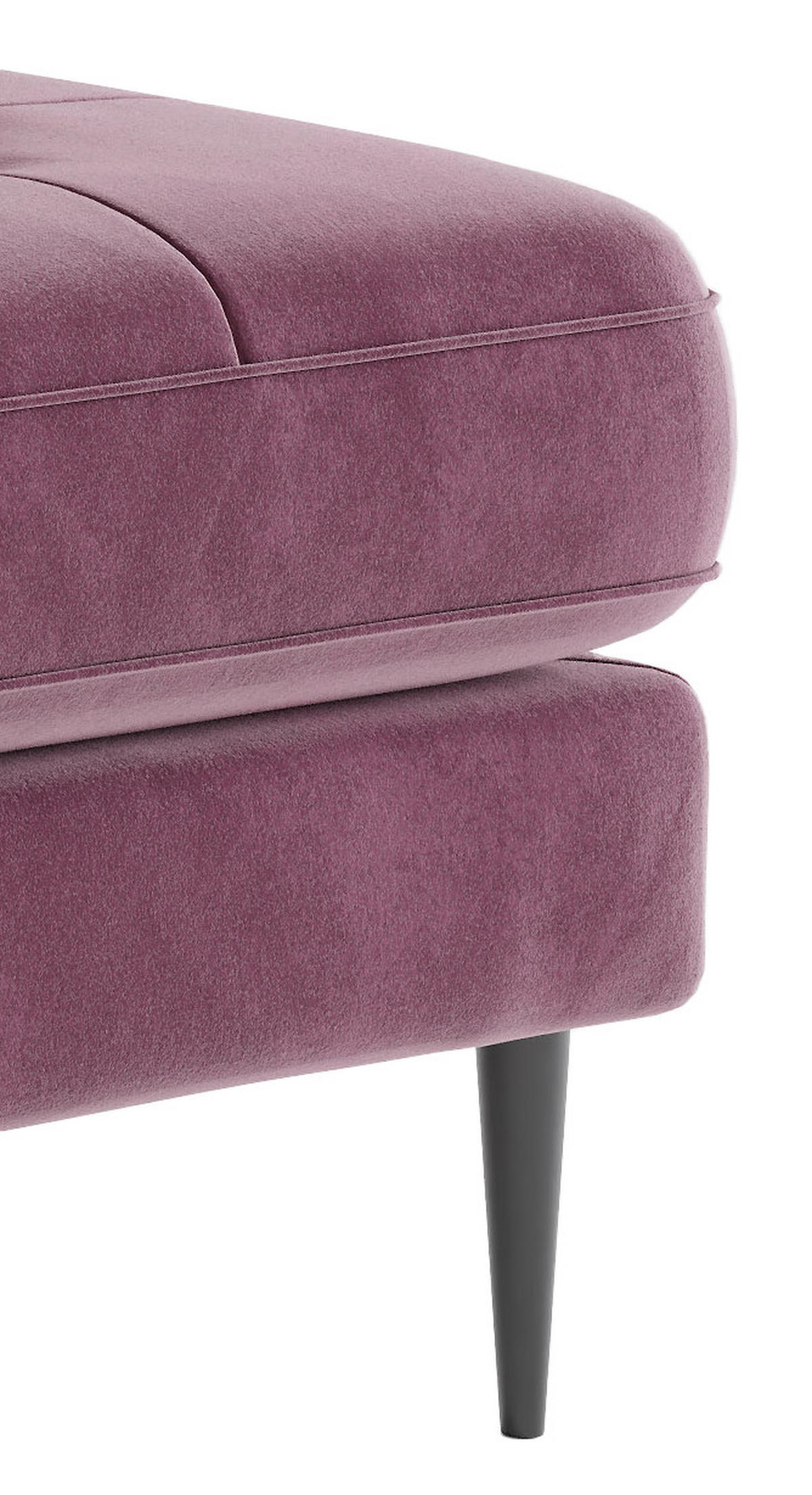 ECKSOFA in Samt Weinrot  - Edelstahlfarben/Weinrot, Design, Textil/Metall (205/259cm) - Livetastic