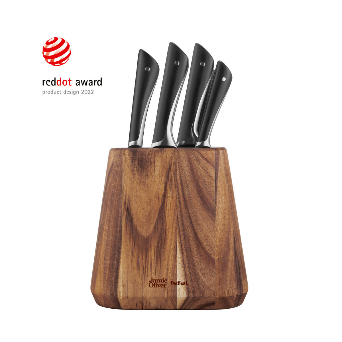 MESSERBLOCK 7-teilig  - Edelstahlfarben/Schwarz, Basics, Holz/Metall (39/8,2/3,1cm) - Tefal