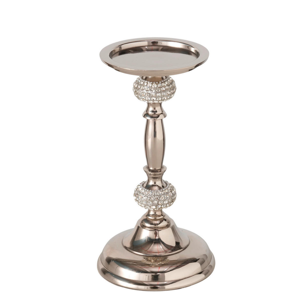 SVEĆNJAK  metal, staklo  - srebrna, Osnovno, staklo/metal (11,5/11,5/21,5cm)