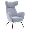 OHRENSESSEL in Cord Hellblau  - Schwarz/Hellblau, Design, Textil/Metall (79/117/82cm) - Lomoco