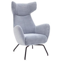 OHRENSESSEL in Cord Hellblau  - Schwarz/Hellblau, Design, Textil/Metall (79/117/82cm) - Lomoco