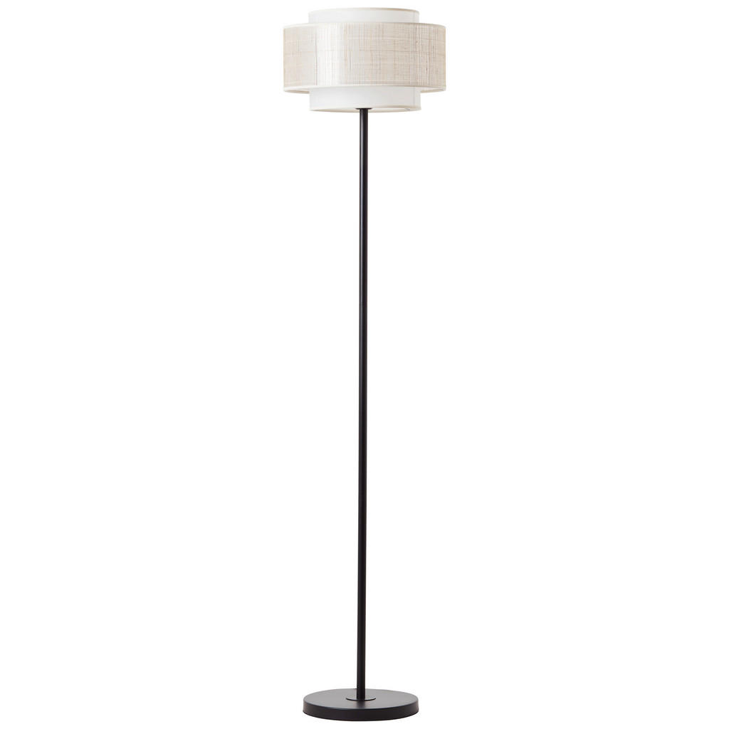 Stehlampe Odar Beige/Schwarz mit Fußschalter