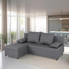 ECKSOFA Silberfarben  - Silberfarben/Schwarz, Design, Kunststoff/Textil (195/147cm) - P & B