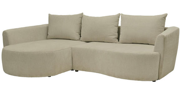 ECKSOFA  in Chenille Beige  - Beige/Schwarz, MODERN, Kunststoff/Textil (179/287cm) - Carryhome