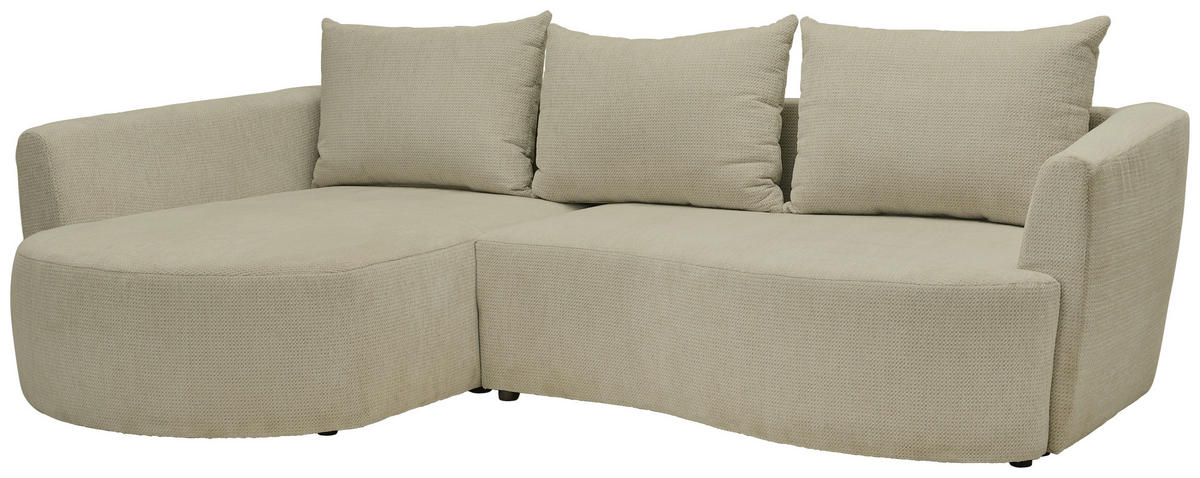 ECKSOFA Beige Chenille  - Beige/Schwarz, MODERN, Kunststoff/Textil (179/287cm) - Carryhome