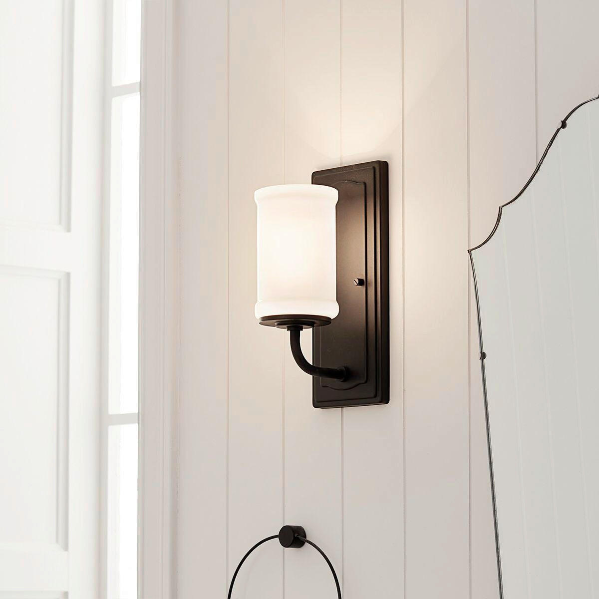 WANDLEUCHTE Kichler 30,5/12,7/15,9 cm  - Schwarz, KONVENTIONELL, Glas/Metall (30,5/12,7/15,9cm) - Elstead Lighting