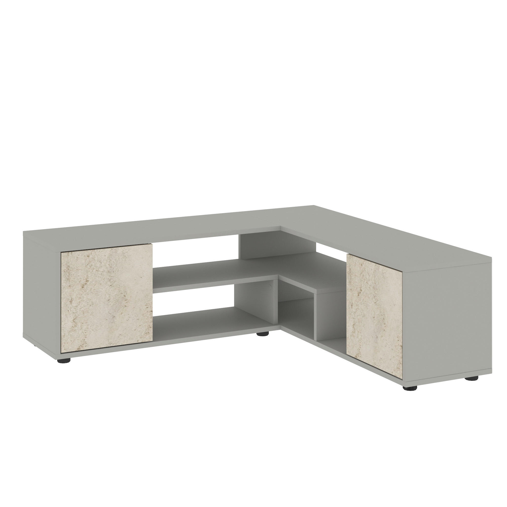 Livetastic Lowboard Rosa TV-Ständer Grau, Beige 125x40x120 cm